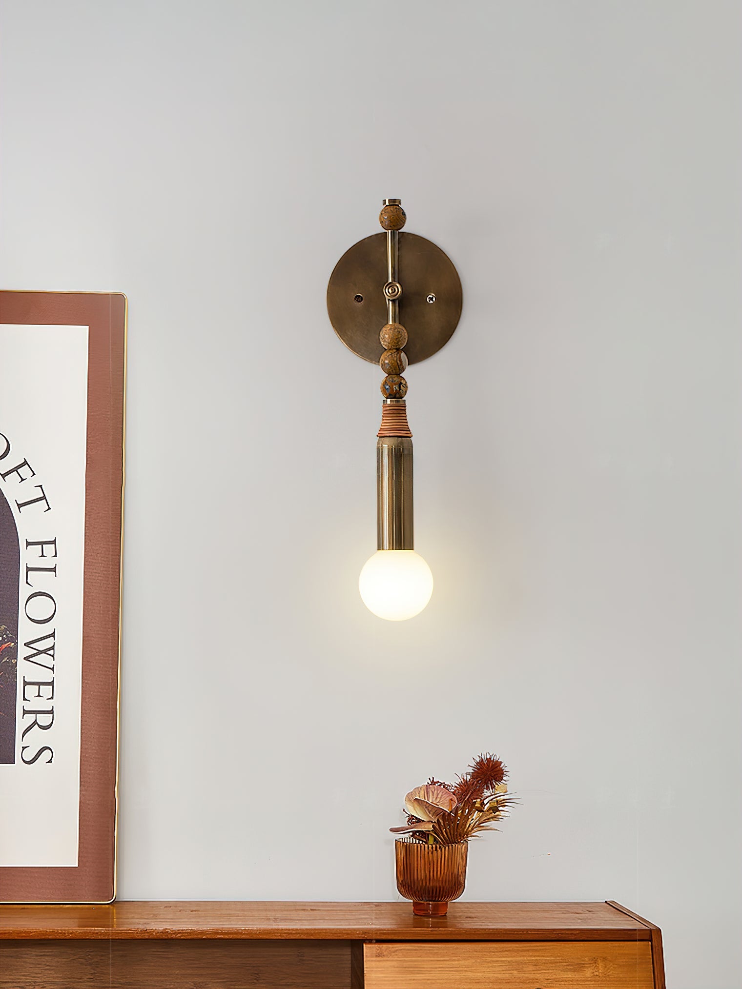 Lámpara de Pared de Mármol y Latón con Diseño Elegante – Personalizable en Tamaño y Color 6
