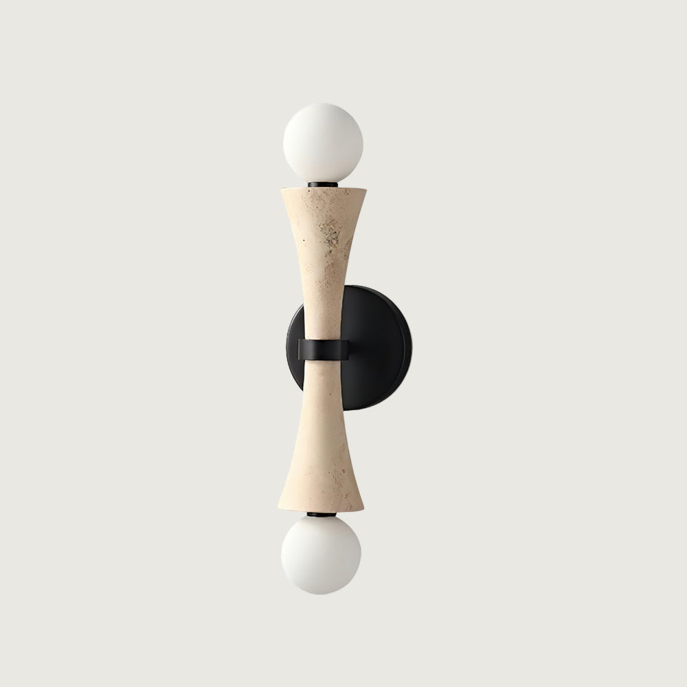 Lámpara de Pared de Travertino Natural con Esfera de Vidrio – Diseño Moderno y Elegante 1