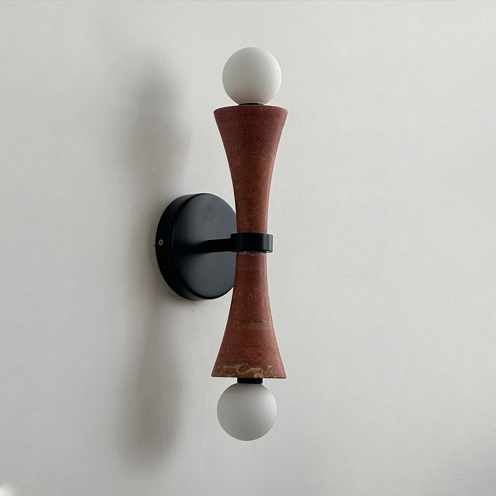 Lámpara de Pared de Travertino Natural con Esfera de Vidrio – Diseño Moderno y Elegante 11