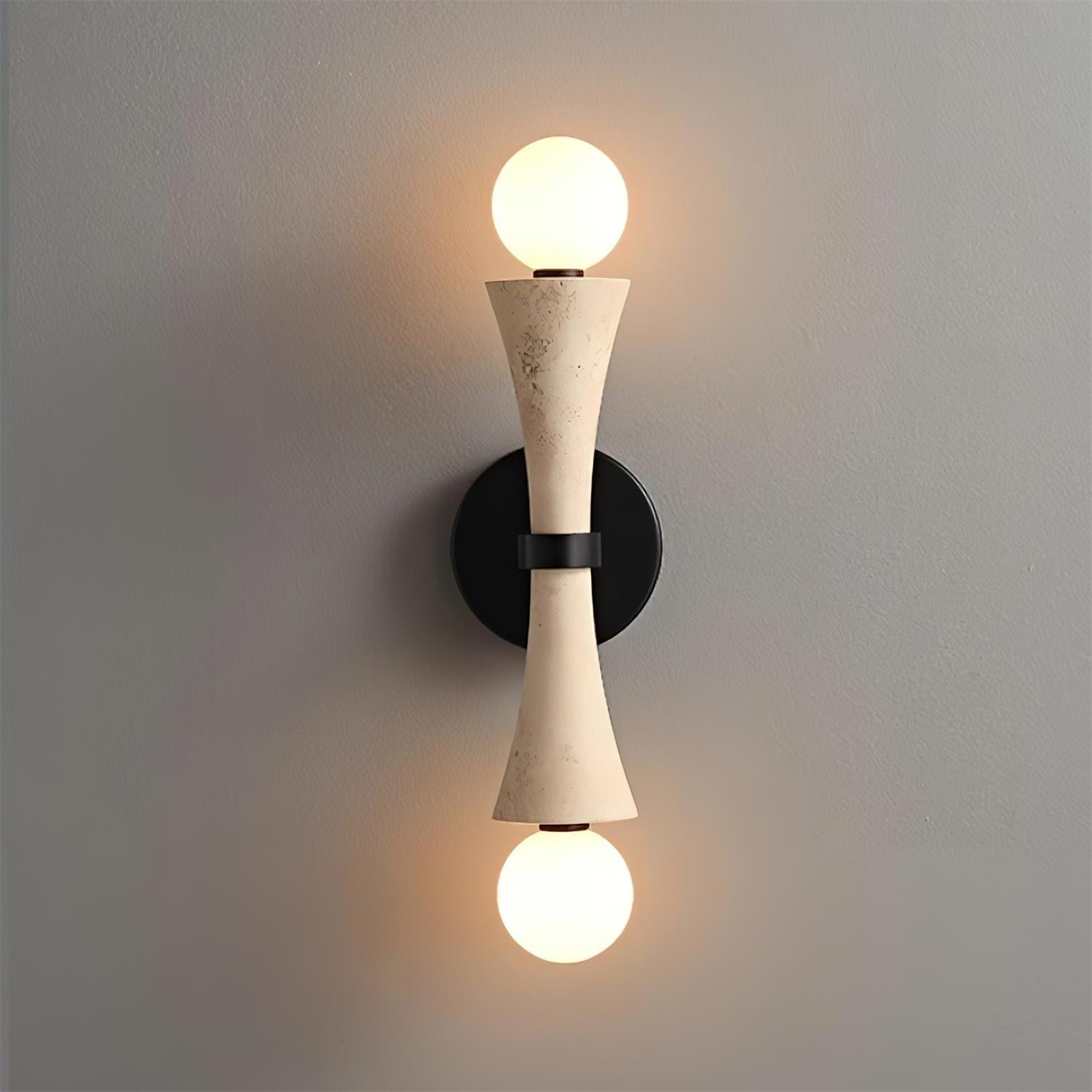 Lámpara de Pared de Travertino Natural con Esfera de Vidrio – Diseño Moderno y Elegante 8