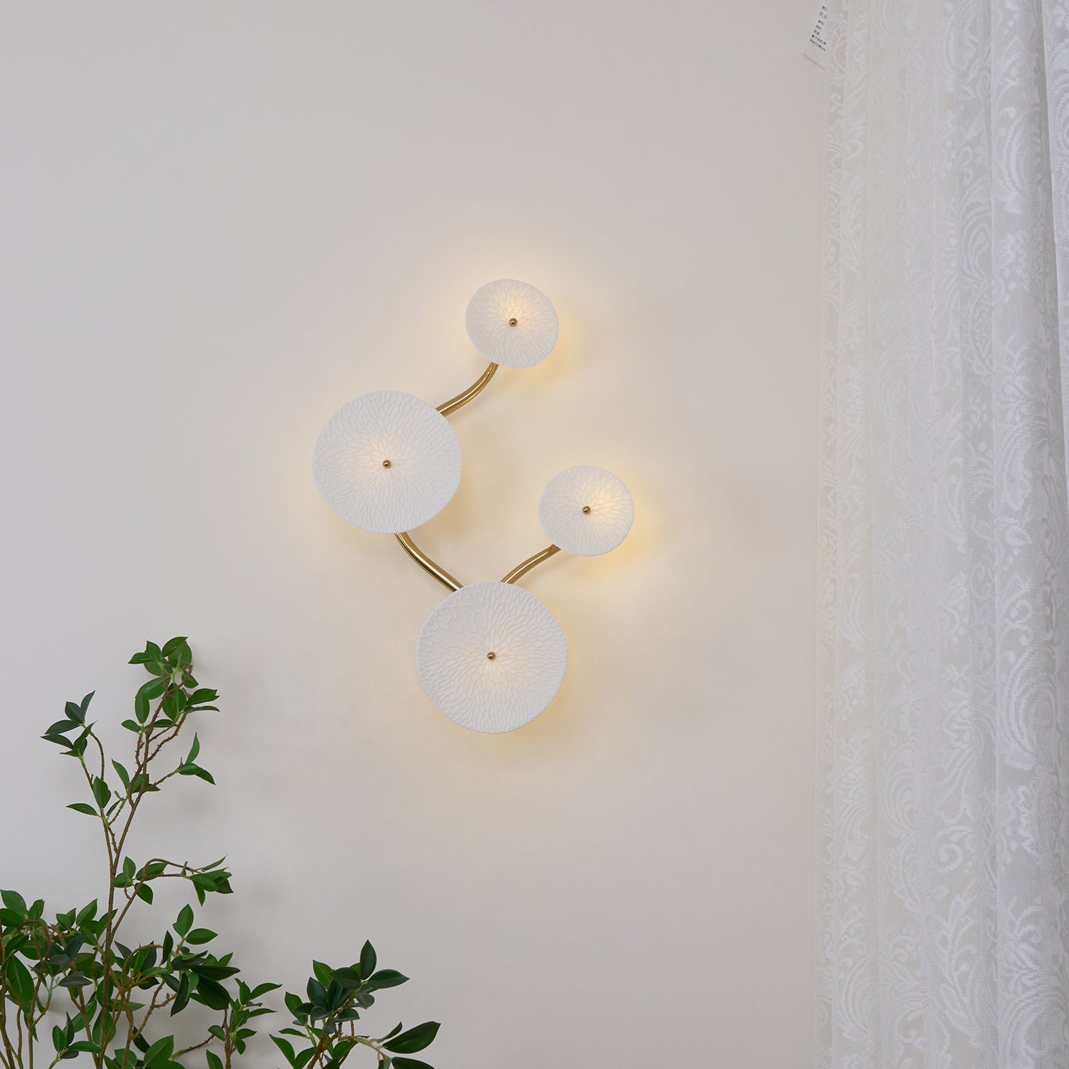 Lámpara de Pared en Forma de Pétalos de Loto – Diseño Cerámico Elegante para Iluminación Interior 6
