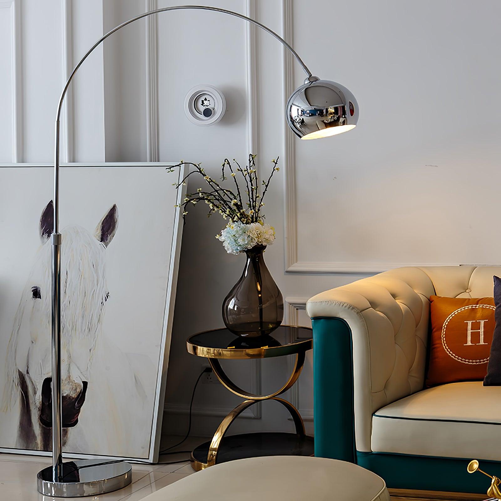 Lámpara de Pie Ajustable de Metal Cromado con Cabezal Móvil – Lamparas de Pie Modernas para Salón y Decoración Interior 6
