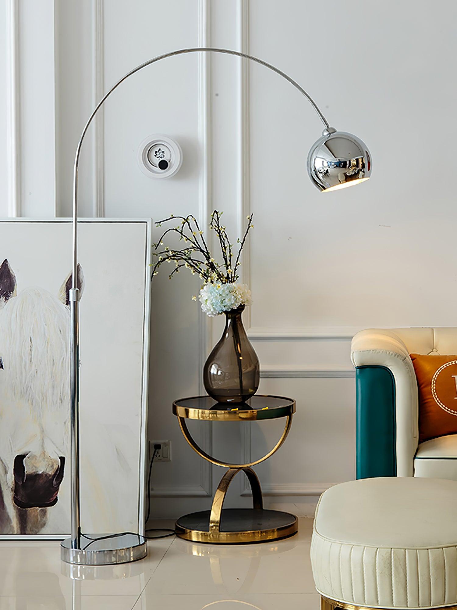 Lámpara de Pie Ajustable de Metal Cromado con Cabezal Móvil – Lamparas de Pie Modernas para Salón y Decoración Interior 7