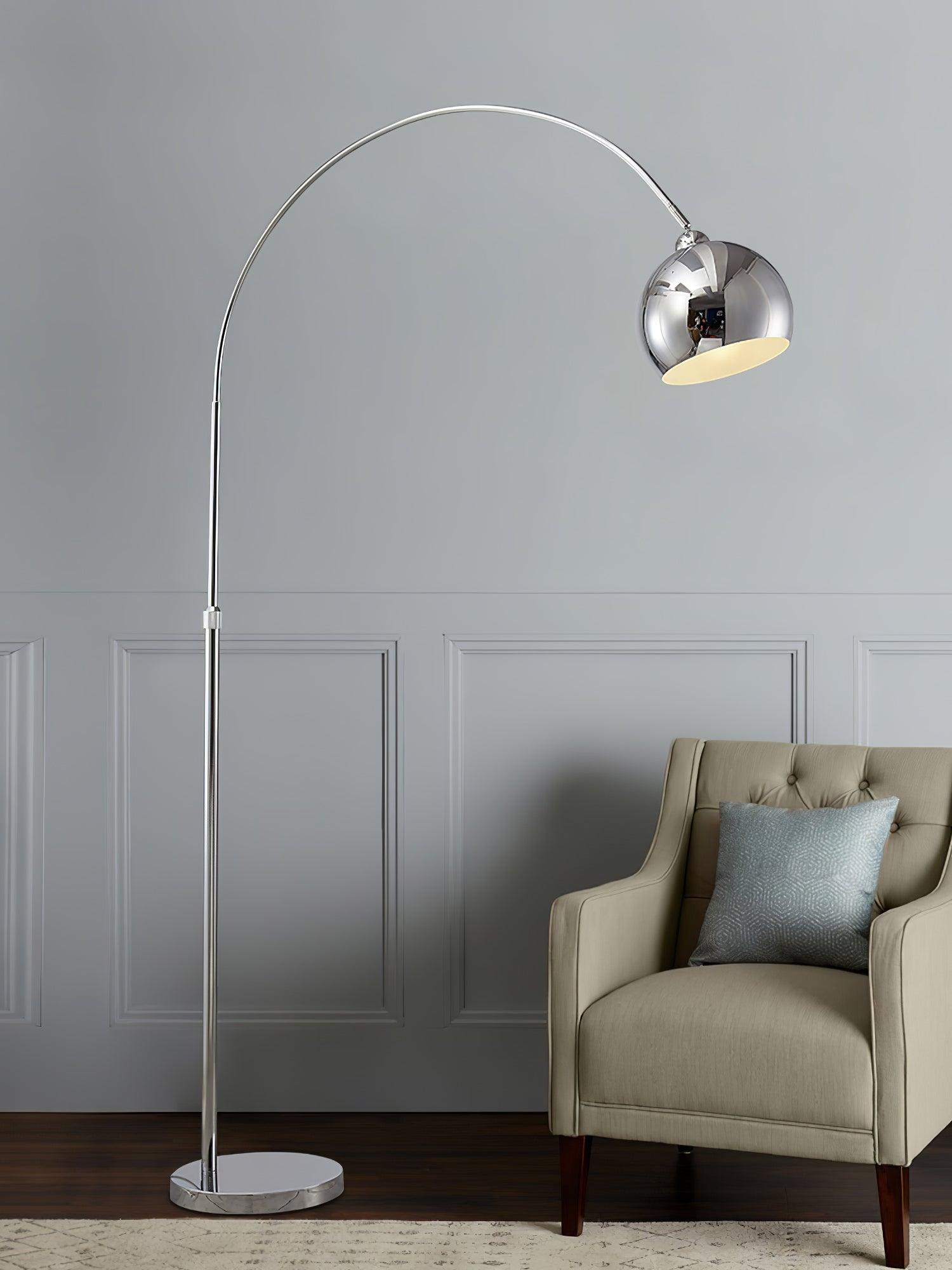 Lámpara de Pie Ajustable de Metal Cromado con Cabezal Móvil – Lamparas de Pie Modernas para Salón y Decoración Interior 8
