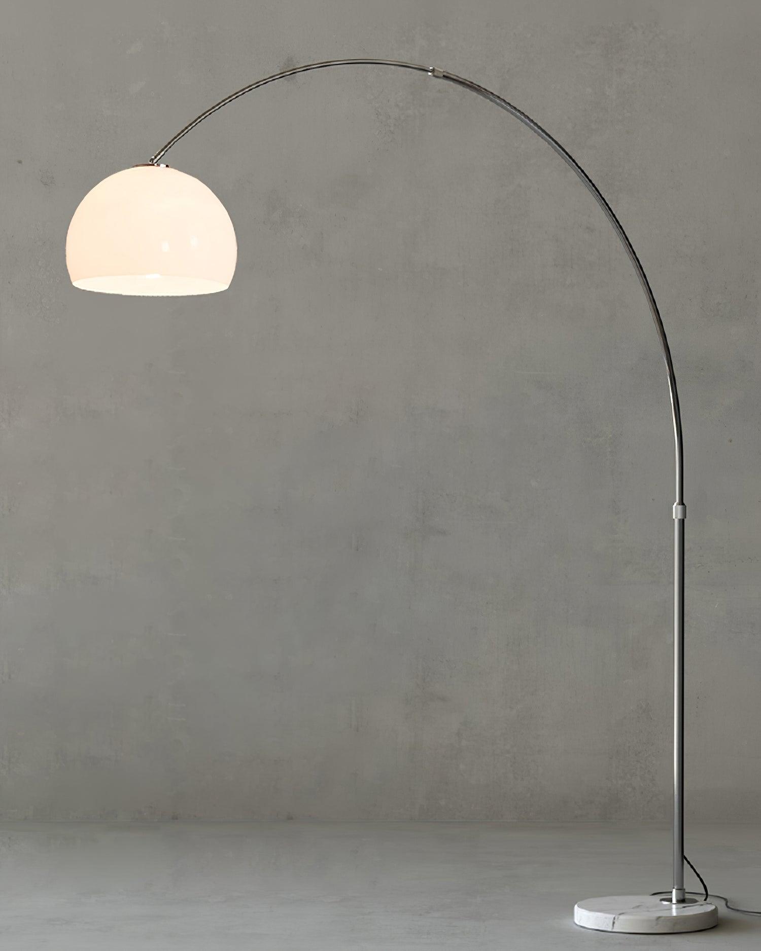 Lámpara de Pie Arqueada con Base de Mármol y Pantalla de Acrílico, Altura Ajustable – Lámparas de Pie Modernas para Salón 6