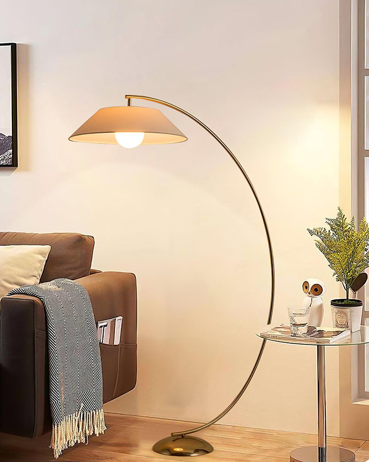 Lámpara de Pie Clásica con Pantalla de Lino Blanca y Acabado Dorado – Ideal para Interiores Modernos y Tradicionales 8