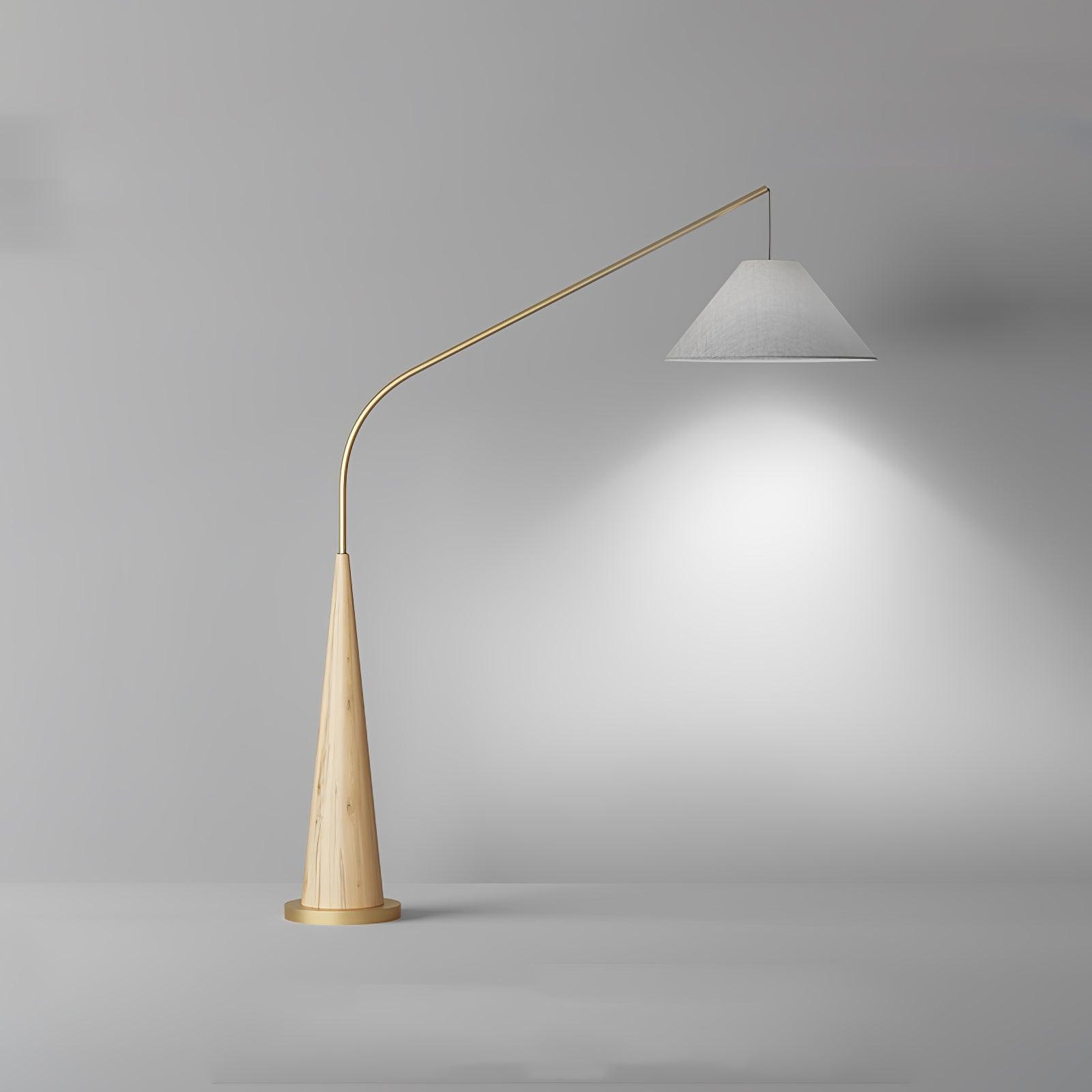Lámpara de Pie Dorada Moderna con Pantalla de Lino Beige para Salón - Diseño Elegante y Versátil 0