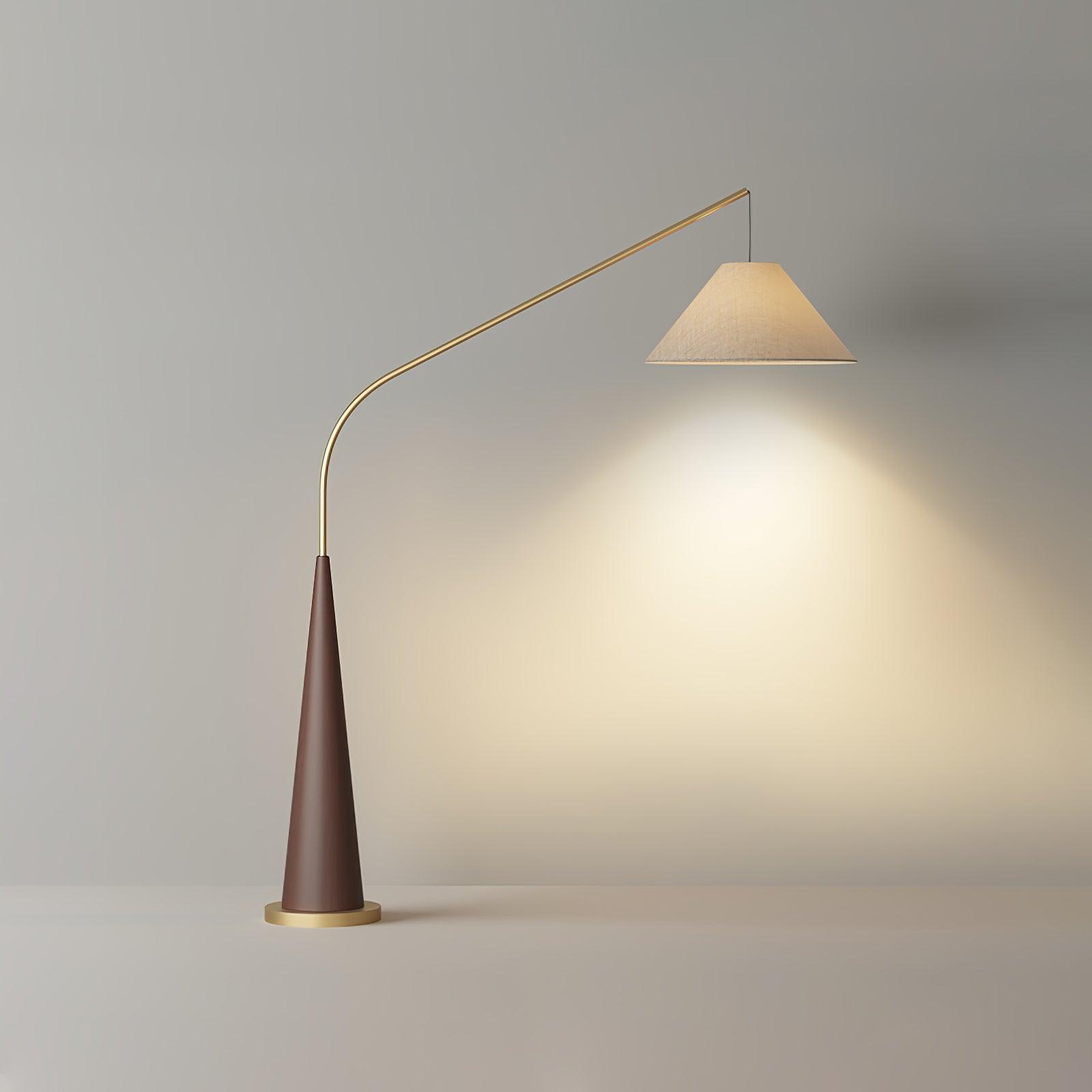 Lámpara de Pie Dorada Moderna con Pantalla de Lino Beige para Salón - Diseño Elegante y Versátil 9