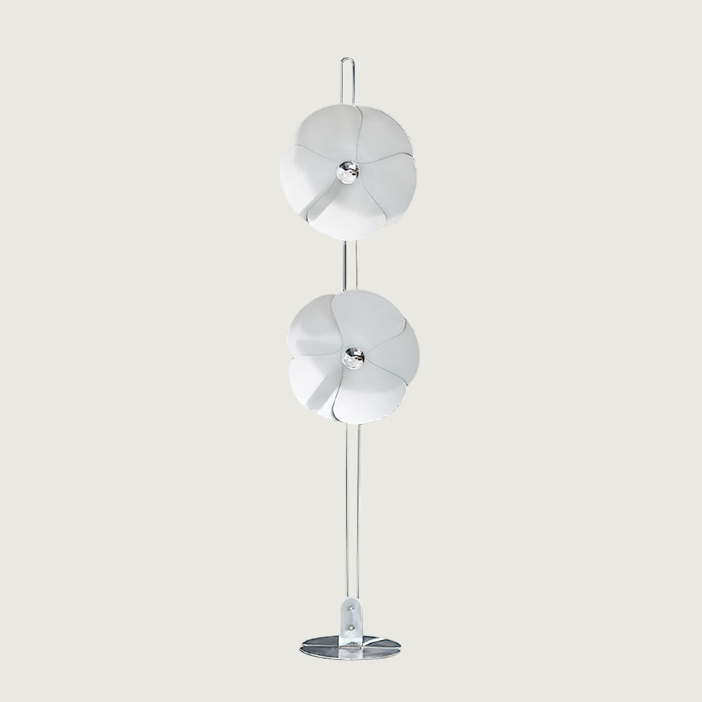 Lámpara de Pie Floral Plateada de 153 cm con Pantallas LED en Forma de Flor – Ideal para Salón y Espacios Modernos 0