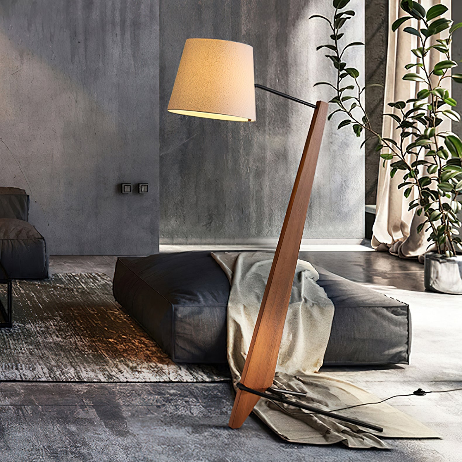 Lámpara de Pie Grande de Madera con Diseño Moderno para Salón – Iluminación Elegante y Funcional, 180 cm 7