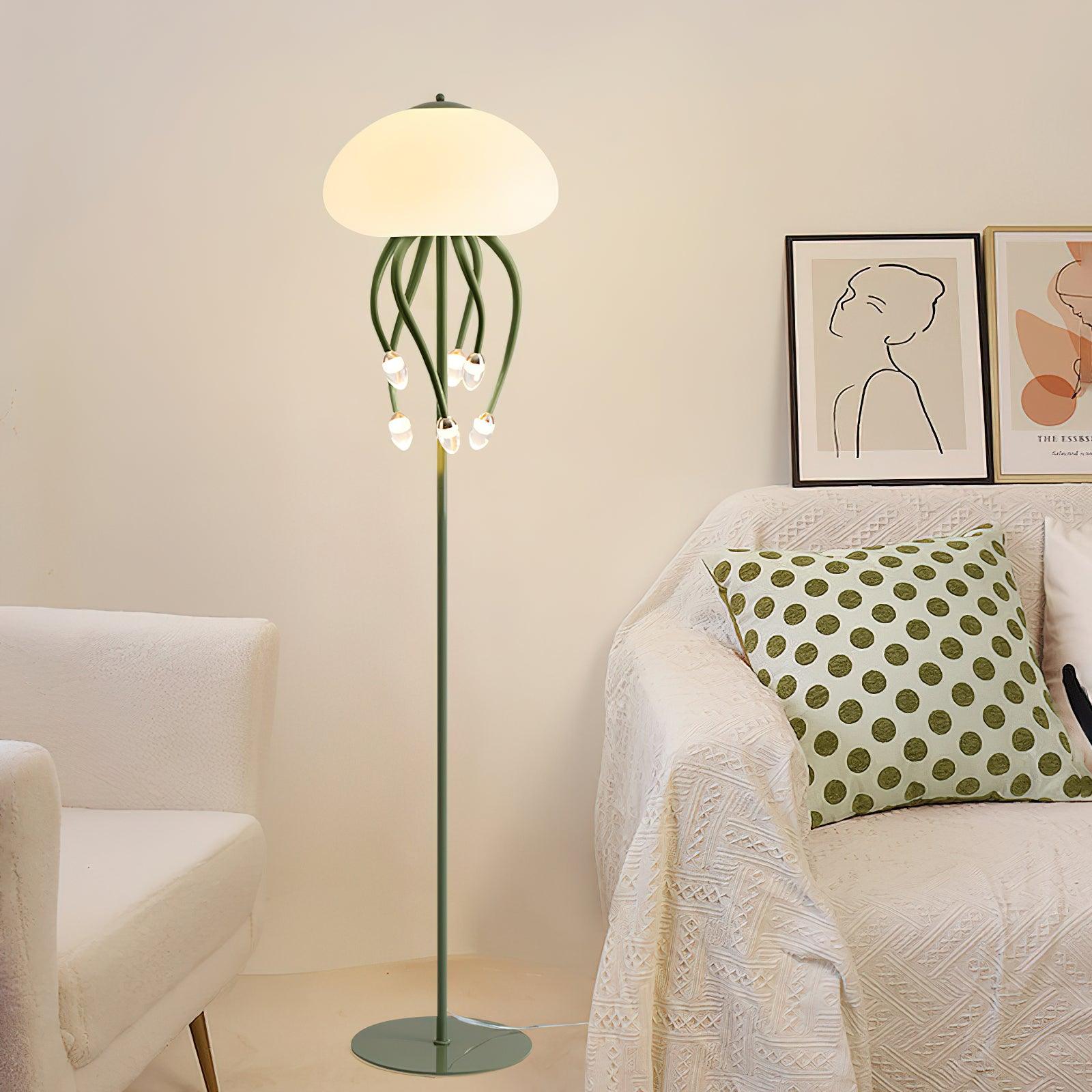 Lámpara de Pie LED Medusa con Diseño Translucido, Ideal para Salones y Espacios Amplios, Luz Cálida y Neutra 2