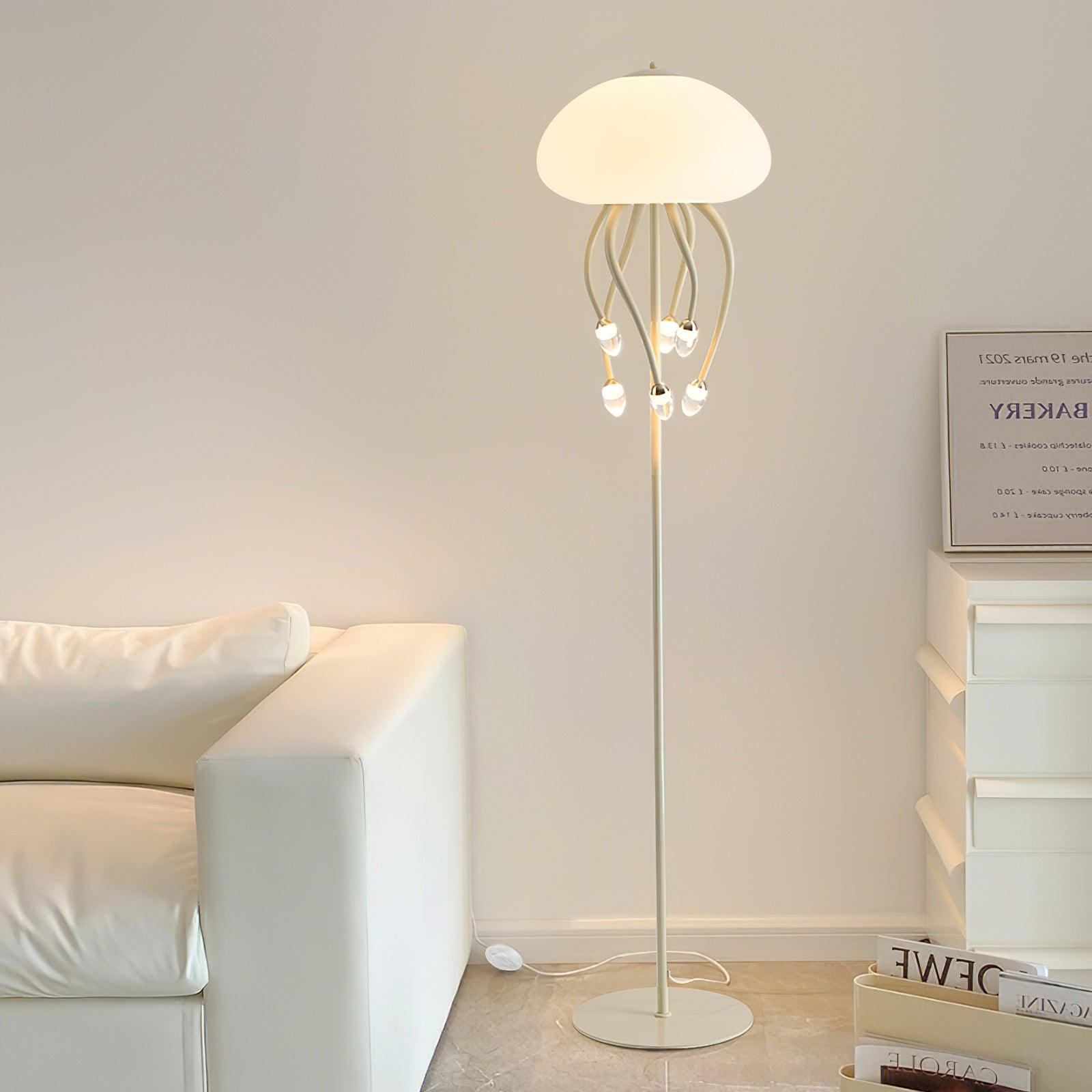 Lámpara de Pie LED Medusa con Diseño Translucido, Ideal para Salones y Espacios Amplios, Luz Cálida y Neutra 3