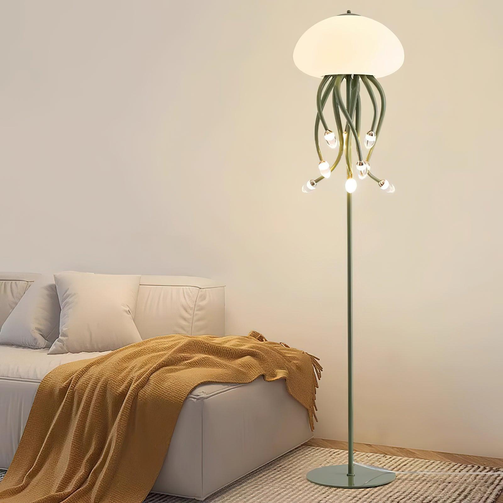 Lámpara de Pie LED Medusa con Diseño Translucido, Ideal para Salones y Espacios Amplios, Luz Cálida y Neutra 4