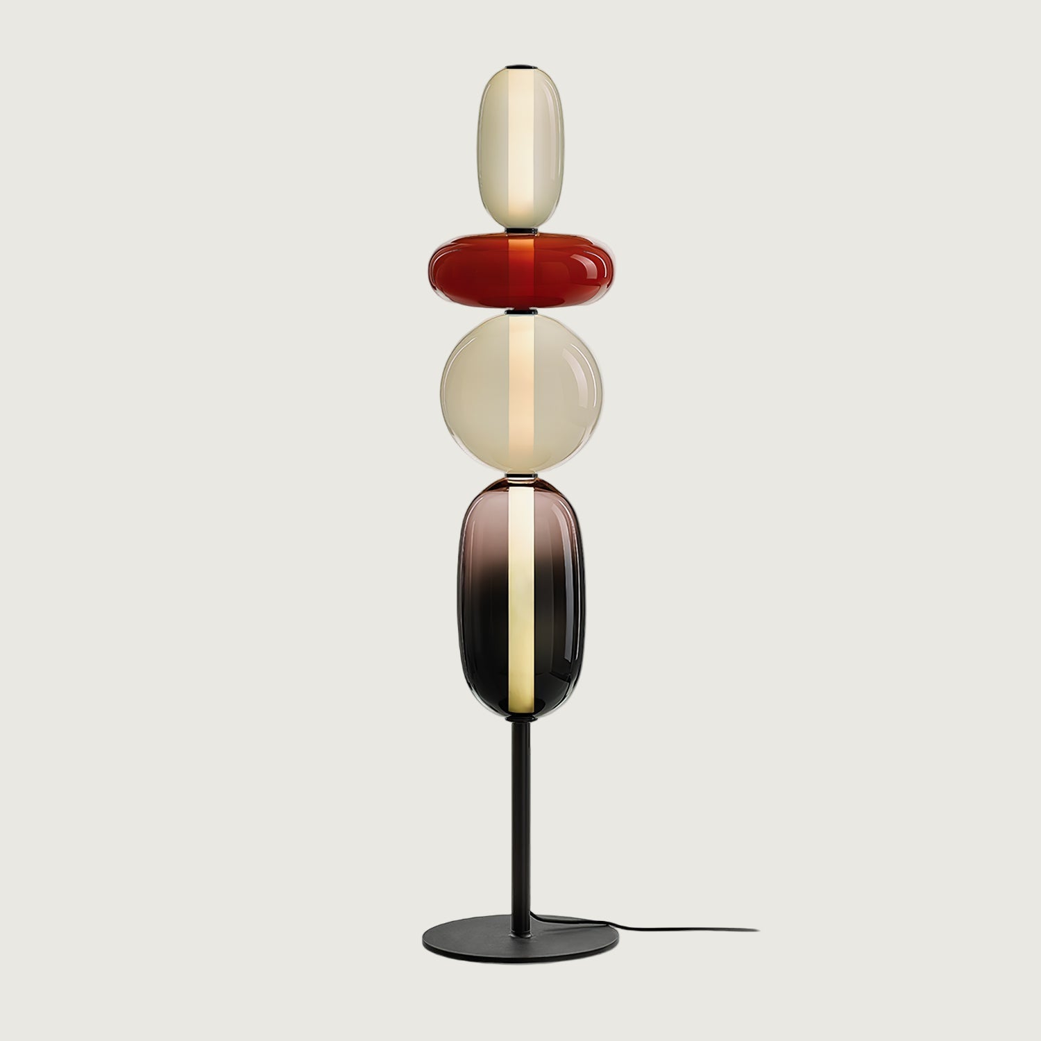 Lámpara de Pie LED Moderna de Cristal para Salón, Diseño Elegante, Altura Ajustable, Luz Cálida y Neutra, Ideal para Decoración Interior 1