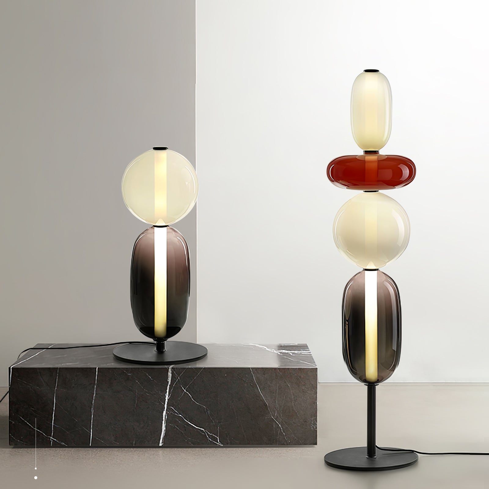 Lámpara de Pie LED Moderna de Cristal para Salón, Diseño Elegante, Altura Ajustable, Luz Cálida y Neutra, Ideal para Decoración Interior 8