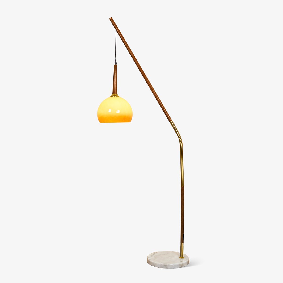 Lámpara de Pie LED Moderna de Mármol y Hierro con Pantalla Naranja para Salón - Diseño Elegante y Funcional 9