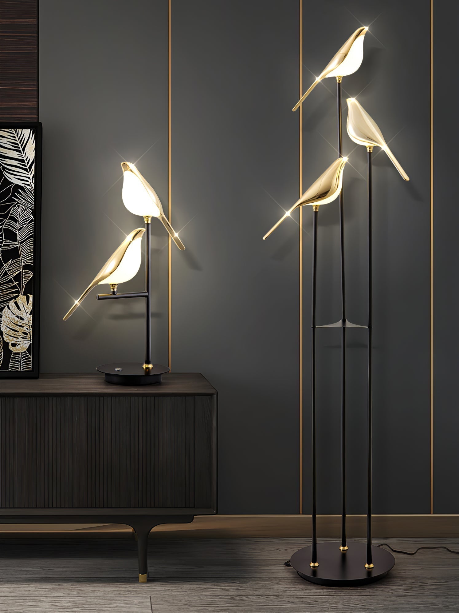 Lámpara de Pie Magpie Perch con Diseño Elegante y Moderno – Luz LED Integrada 7
