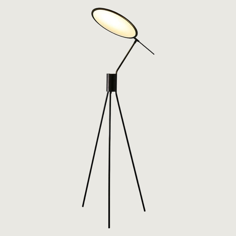 Lámpara de Pie Moderna Celeste con Luz LED Integrada y Pantalla Redonda – Ideal para Salón y Espacios Contemporáneos 0