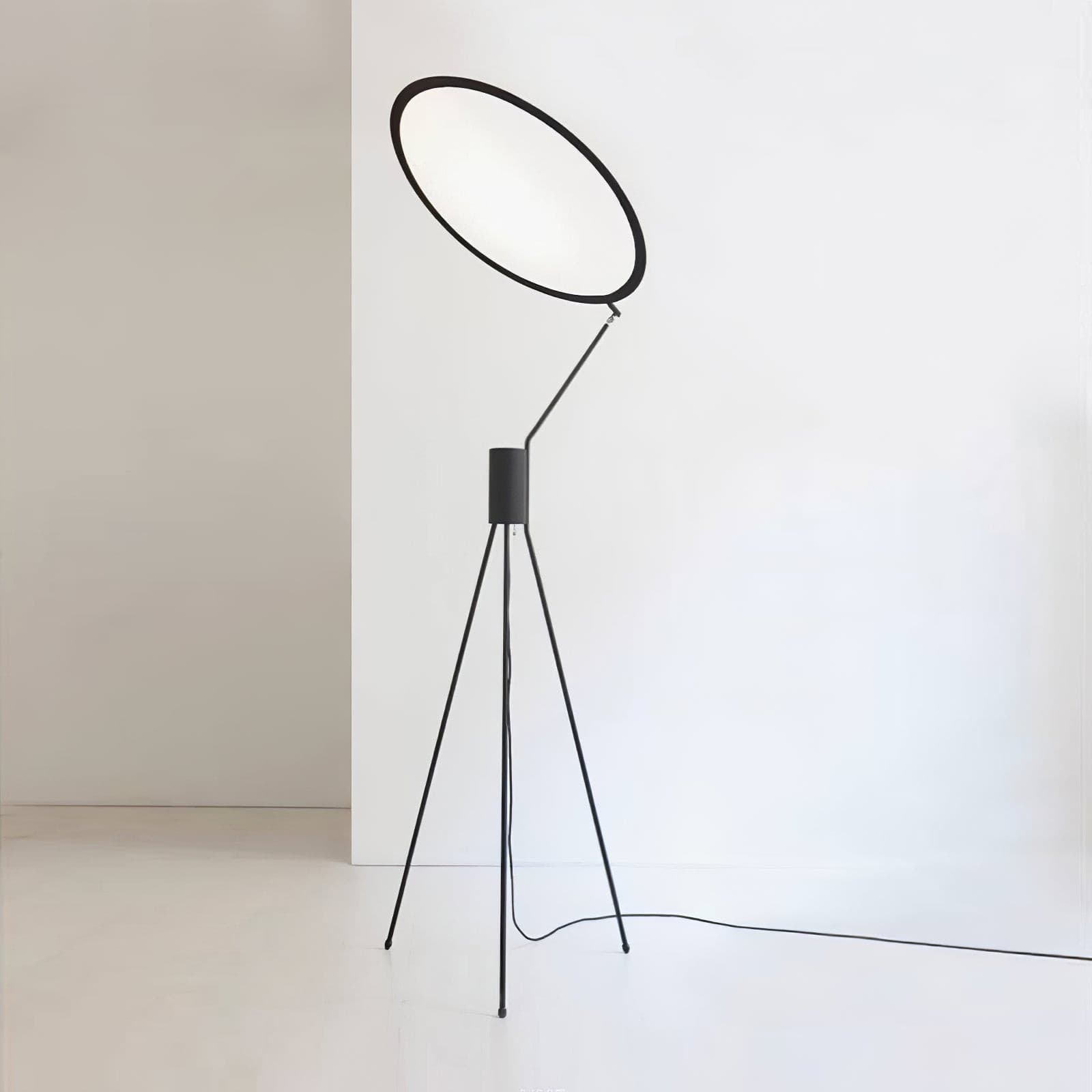 Lámpara de Pie Moderna Celeste con Luz LED Integrada y Pantalla Redonda – Ideal para Salón y Espacios Contemporáneos 1