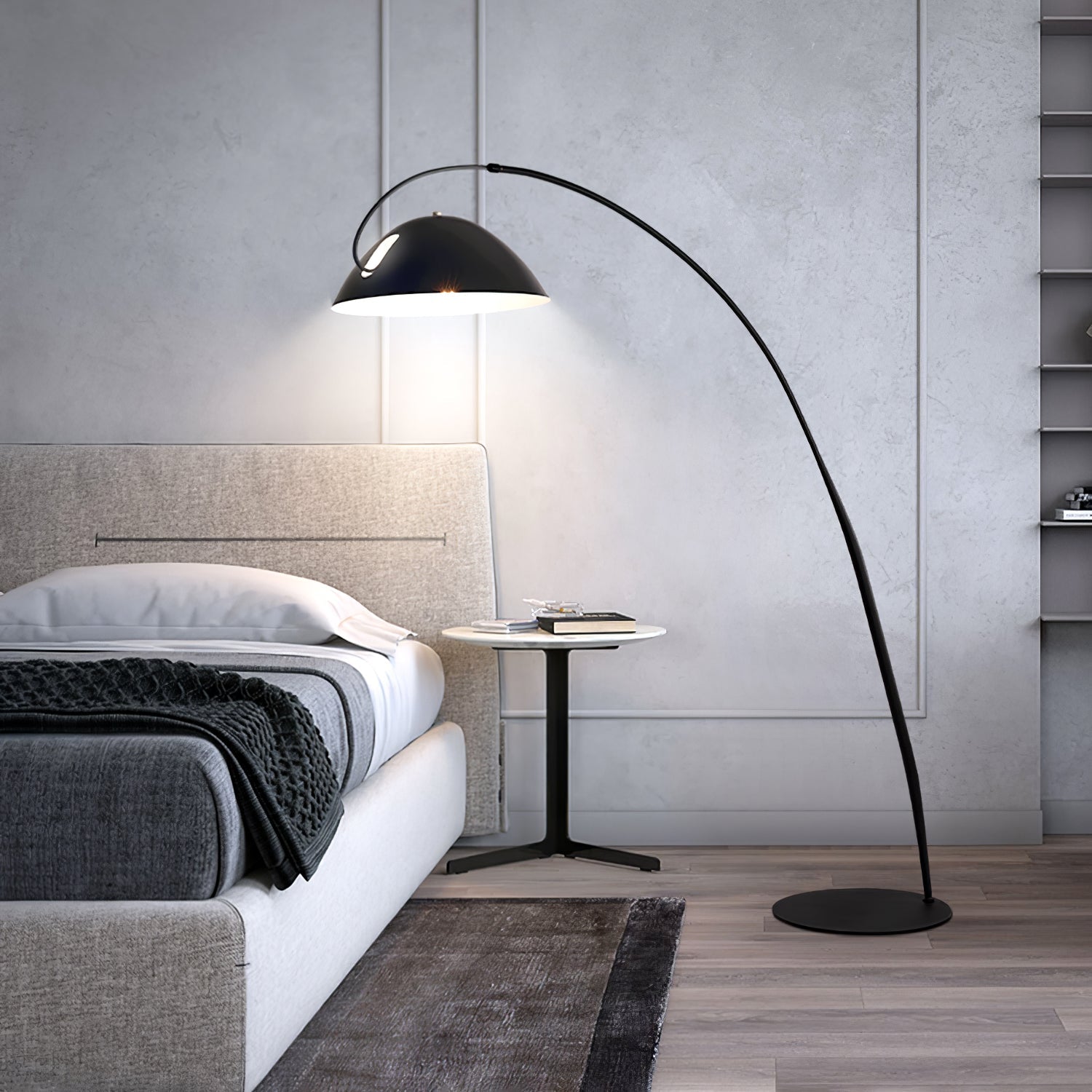 Lámpara de Pie Moderna Escandinava con Brazo Extensible para Salón y Dormitorios - Metal Negro, Ideal para Iluminación Interior 2