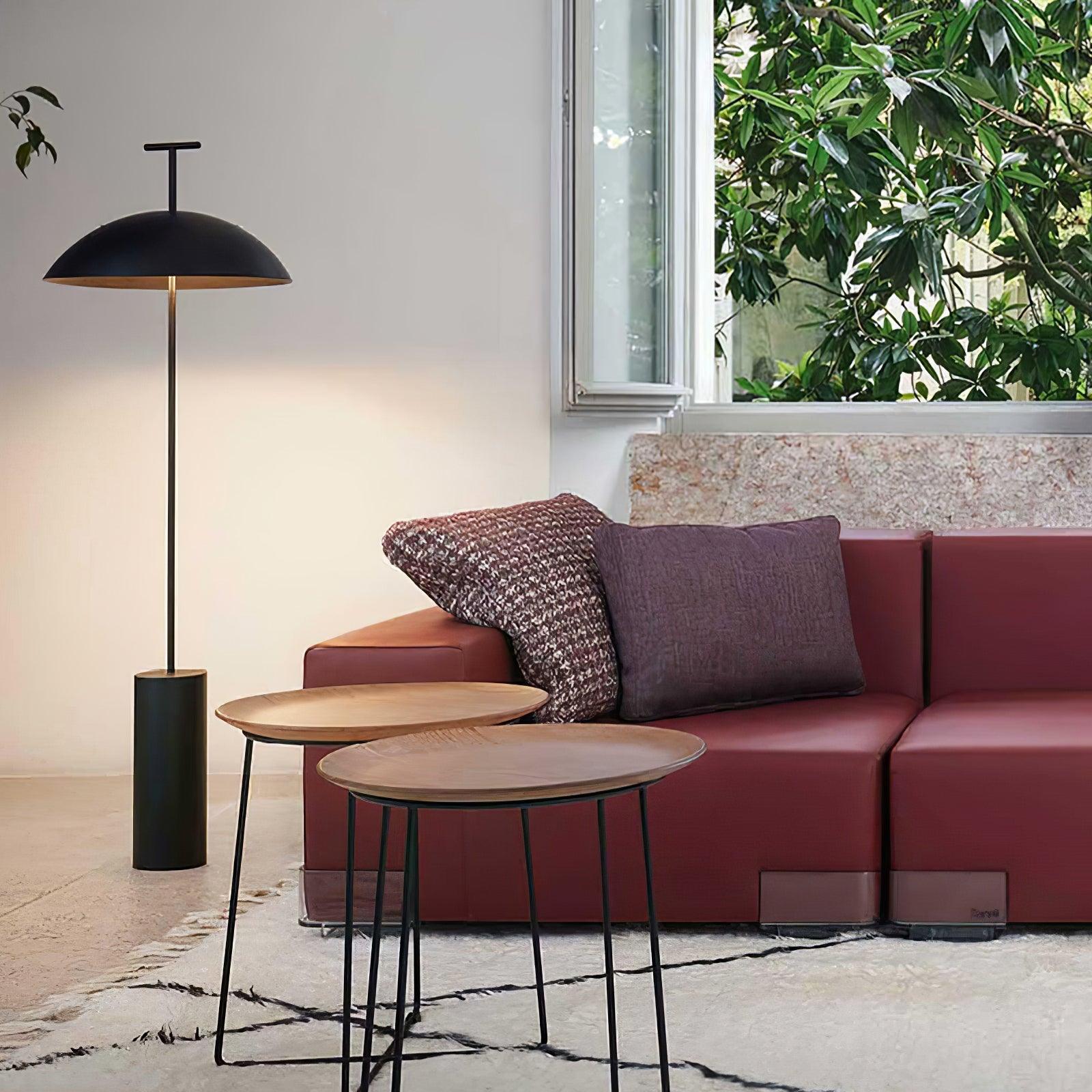 Lámpara de Pie Moderna Monolith Dome Negra con Luz LED para Salón y Espacios Contemporáneos 8