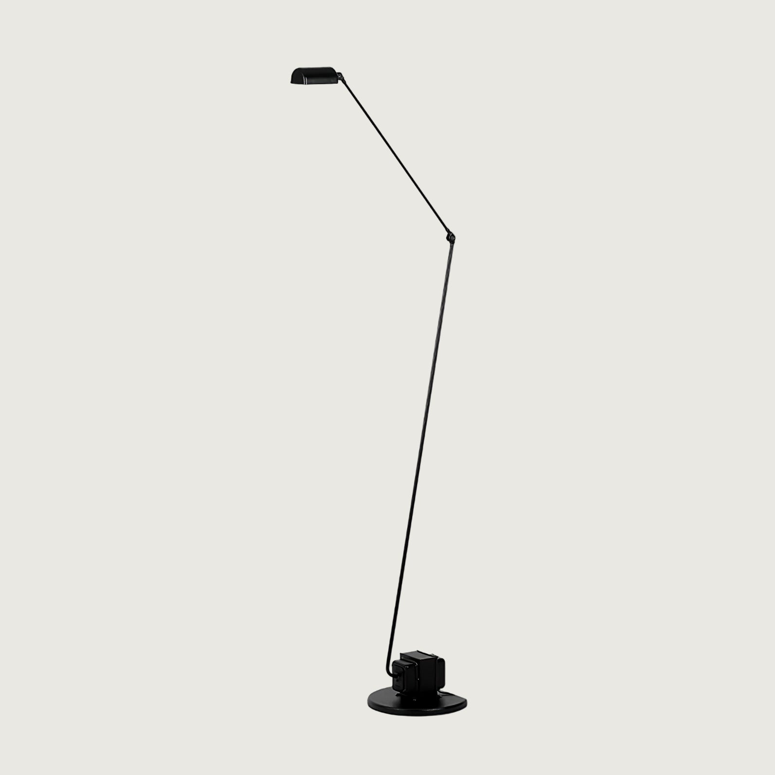 Lámpara de Pie Moderna Negra con Difusor Rotatorio y Brazo Ajustable para Salón - Iluminación LED Eficiente 1