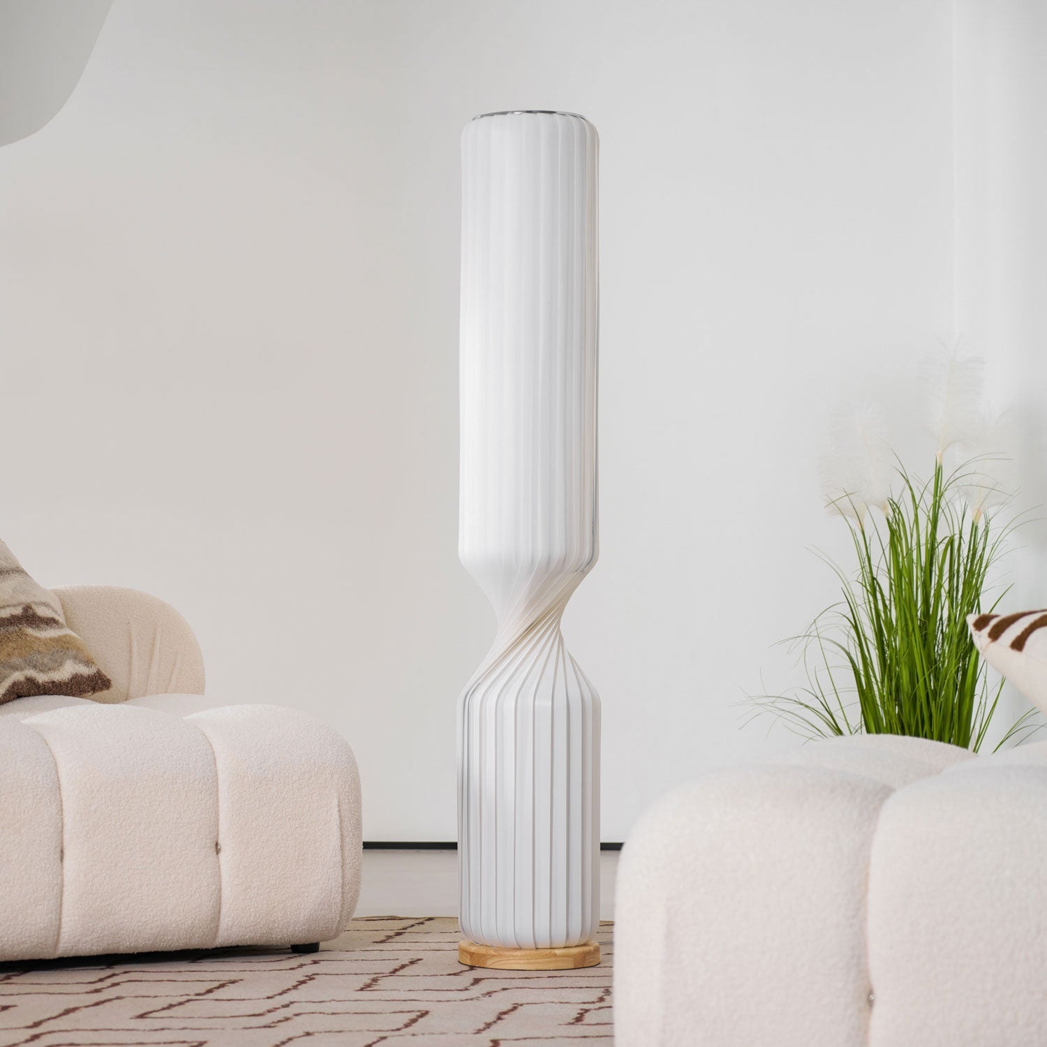 Lámpara de Pie Moderna Twist con Diseño Asimétrico y Luz LED Integrada 6