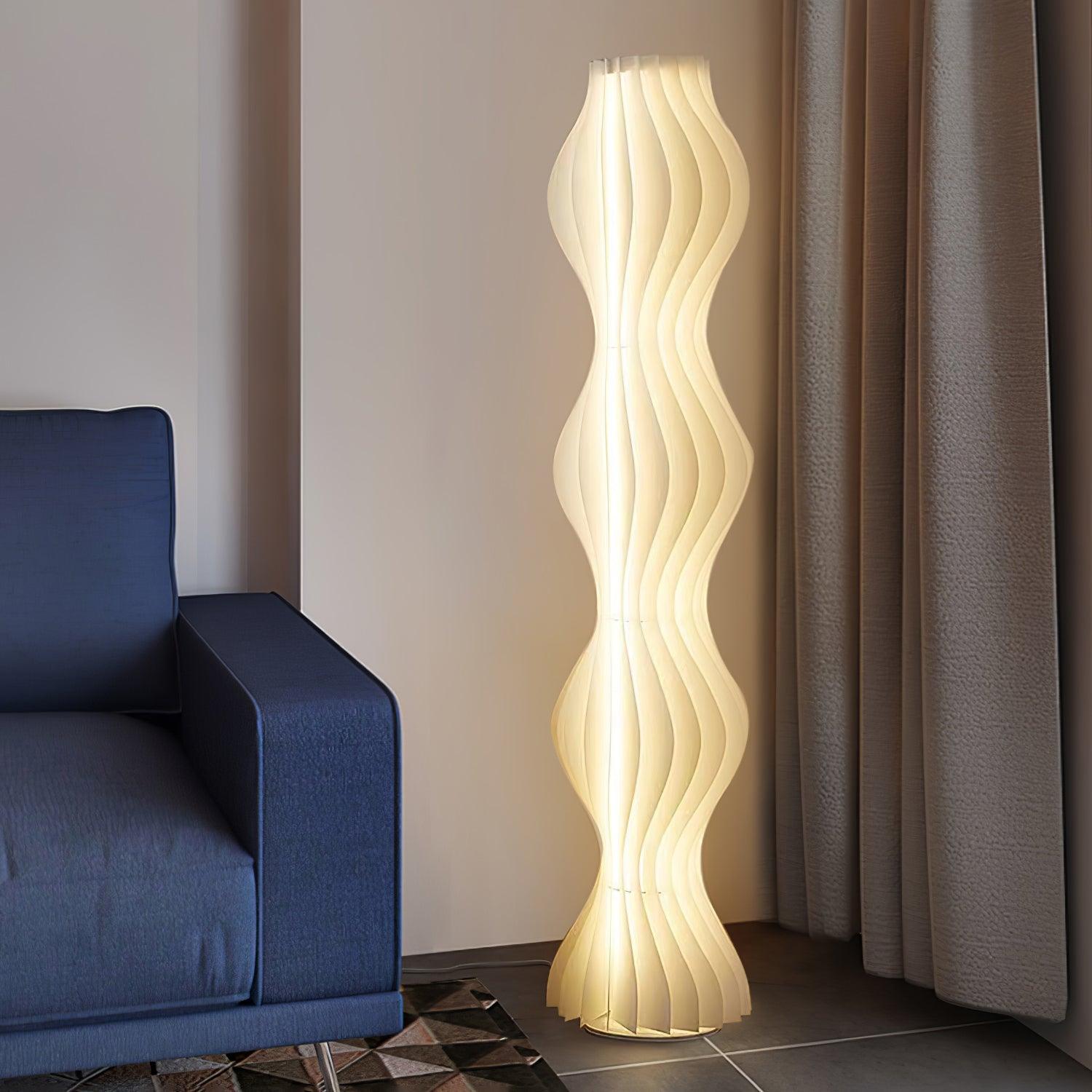 Lámpara de Pie Moderna Vapor con Luz LED Integrada, Acabado Blanco - Ideal para Salón y Espacios Amplios 3