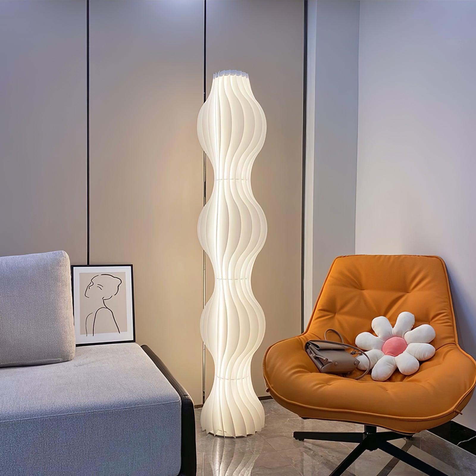 Lámpara de Pie Moderna Vapor con Luz LED Integrada, Acabado Blanco - Ideal para Salón y Espacios Amplios 4