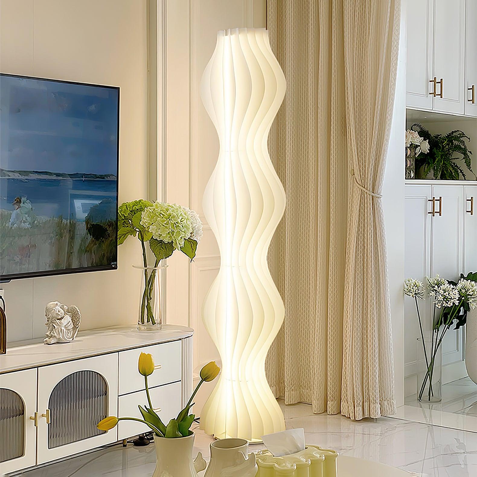 Lámpara de Pie Moderna Vapor con Luz LED Integrada, Acabado Blanco - Ideal para Salón y Espacios Amplios 5