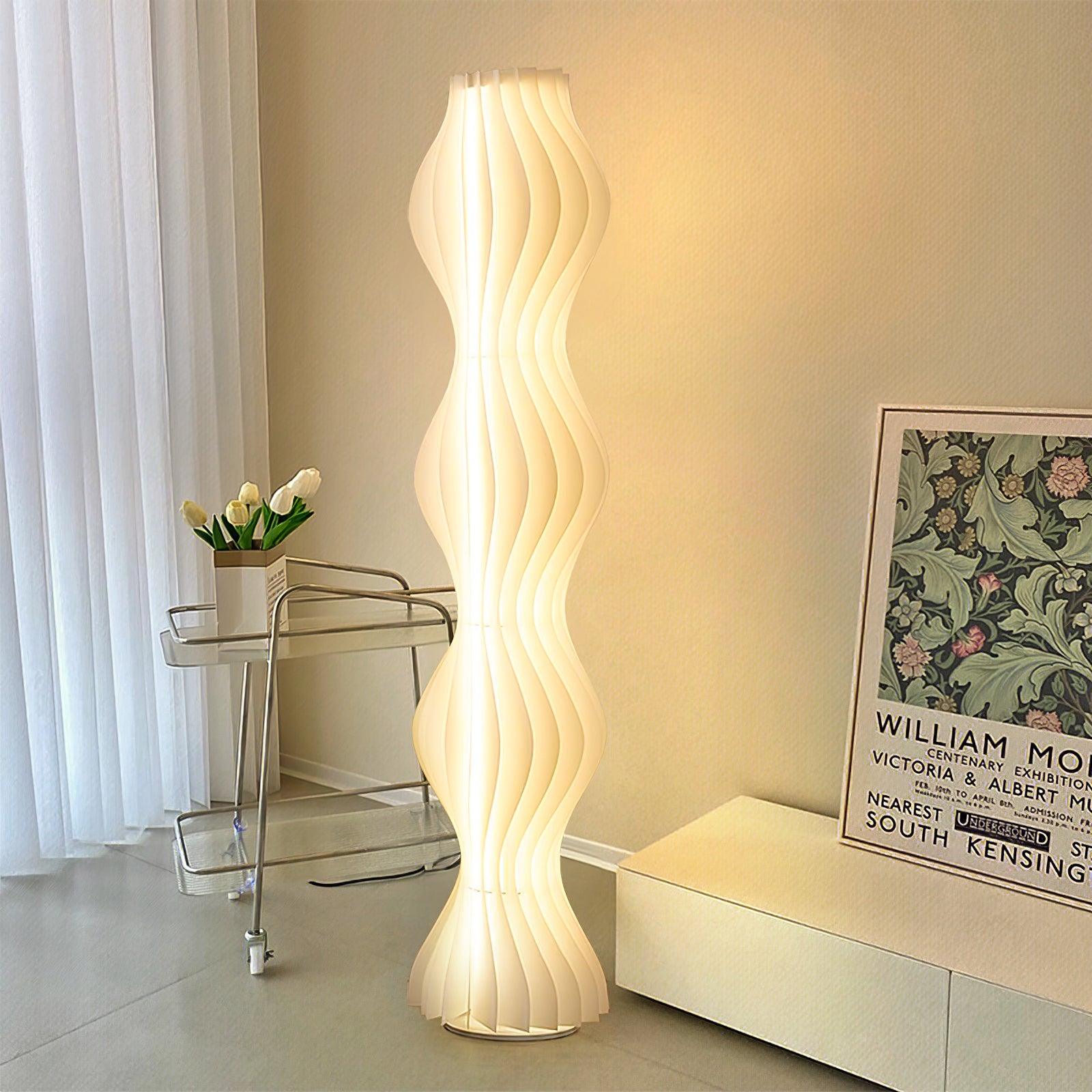Lámpara de Pie Moderna Vapor con Luz LED Integrada, Acabado Blanco - Ideal para Salón y Espacios Amplios 6