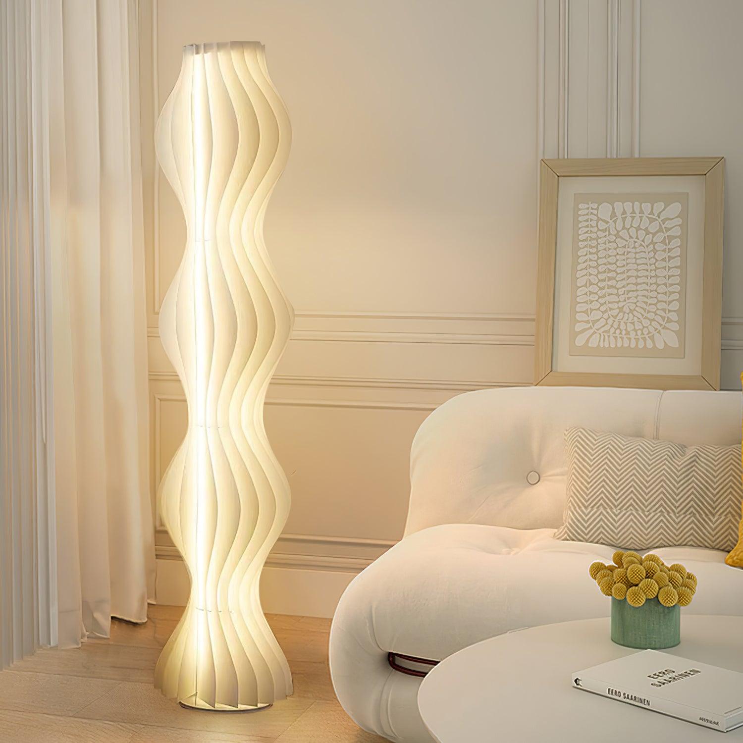 Lámpara de Pie Moderna Vapor con Luz LED Integrada, Acabado Blanco - Ideal para Salón y Espacios Amplios 8