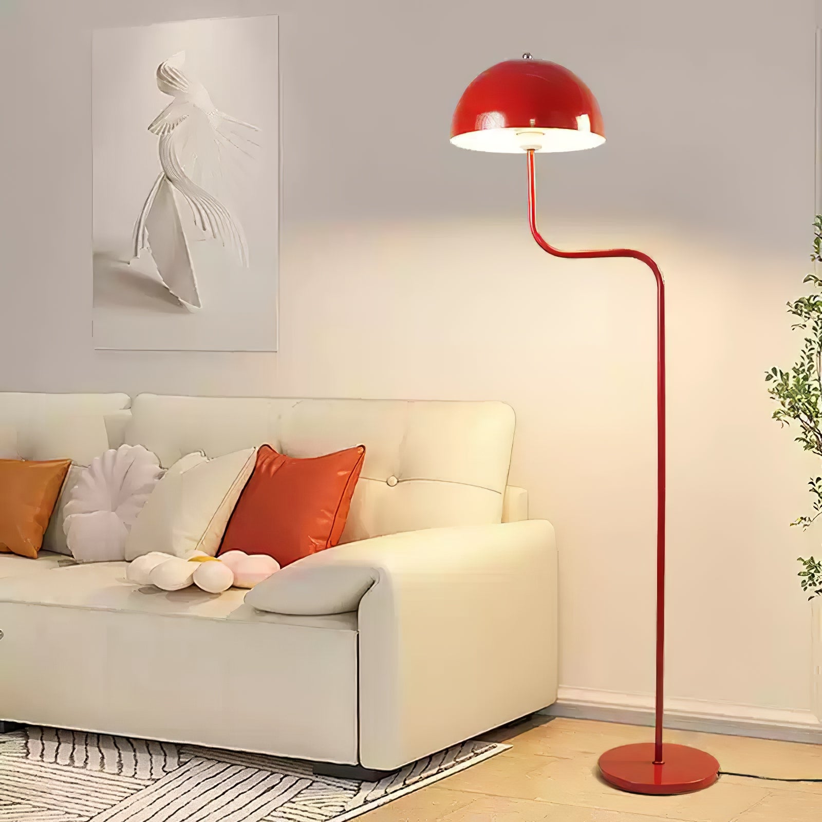 Lámpara de Pie Moderna Verde con Pantalla de Vidrio y Base de Metal – Ideal para Salón y Decoración Interior 3