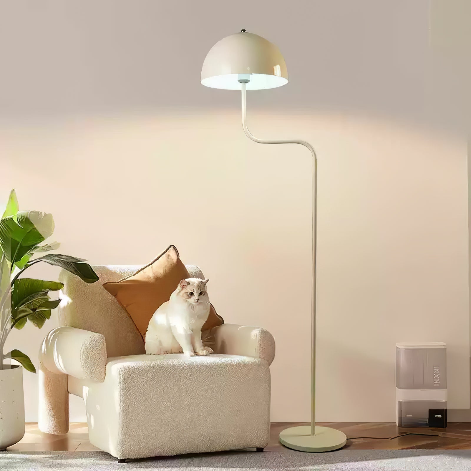 Lámpara de Pie Moderna Verde con Pantalla de Vidrio y Base de Metal – Ideal para Salón y Decoración Interior 4