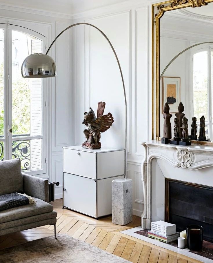 Lámpara de Pie Moderna con Base de Mármol y Acero Inoxidable, Ideal para Salón, Color Negro y Dorado, Varios Tamaños 5