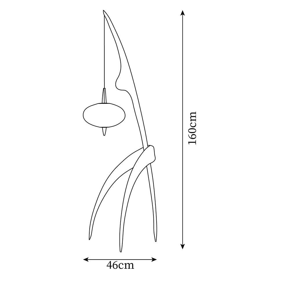 Lámpara de Pie Moderna de Madera con Diseño Abstracto para Salón - Altura 160 cm, Interruptor de Pie 5