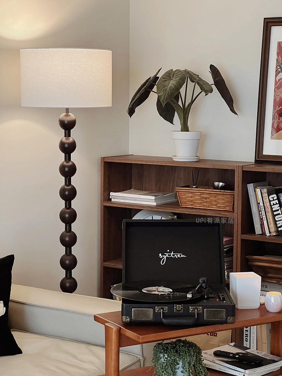 Lámpara de Pie Moderna de Madera con Pantalla Blanca – Diseño Acogedor para Salón, Altura 160 cm, Interruptor de Pie 8
