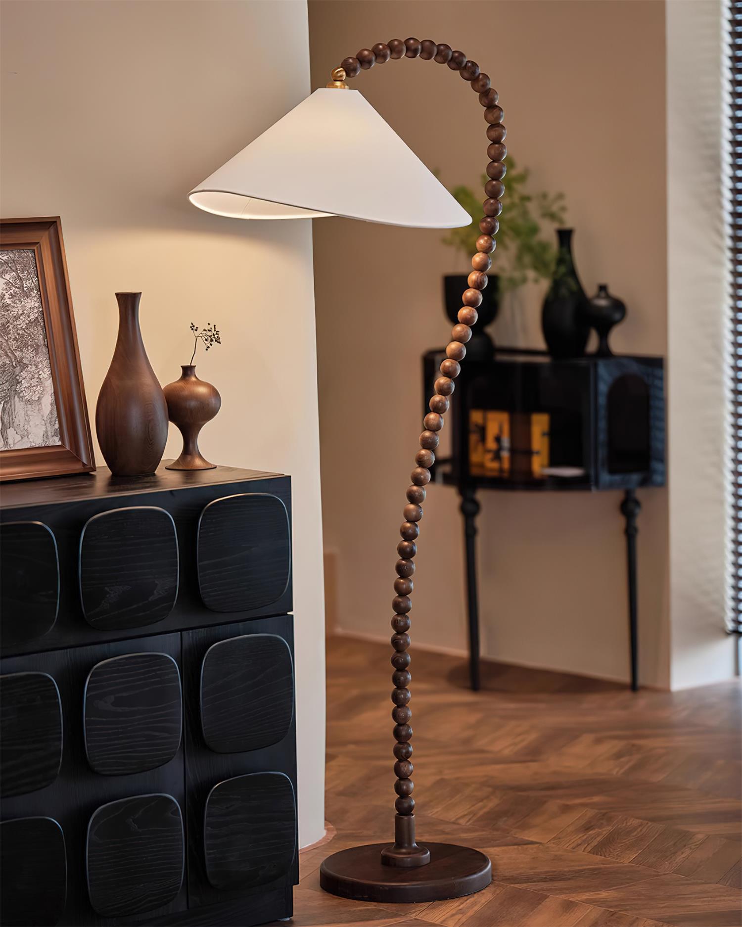 Lámpara de Pie Moderna de Madera con Pantalla Blanca – Ideal para Salón y Decoración Contemporánea, 170 cm altura 8
