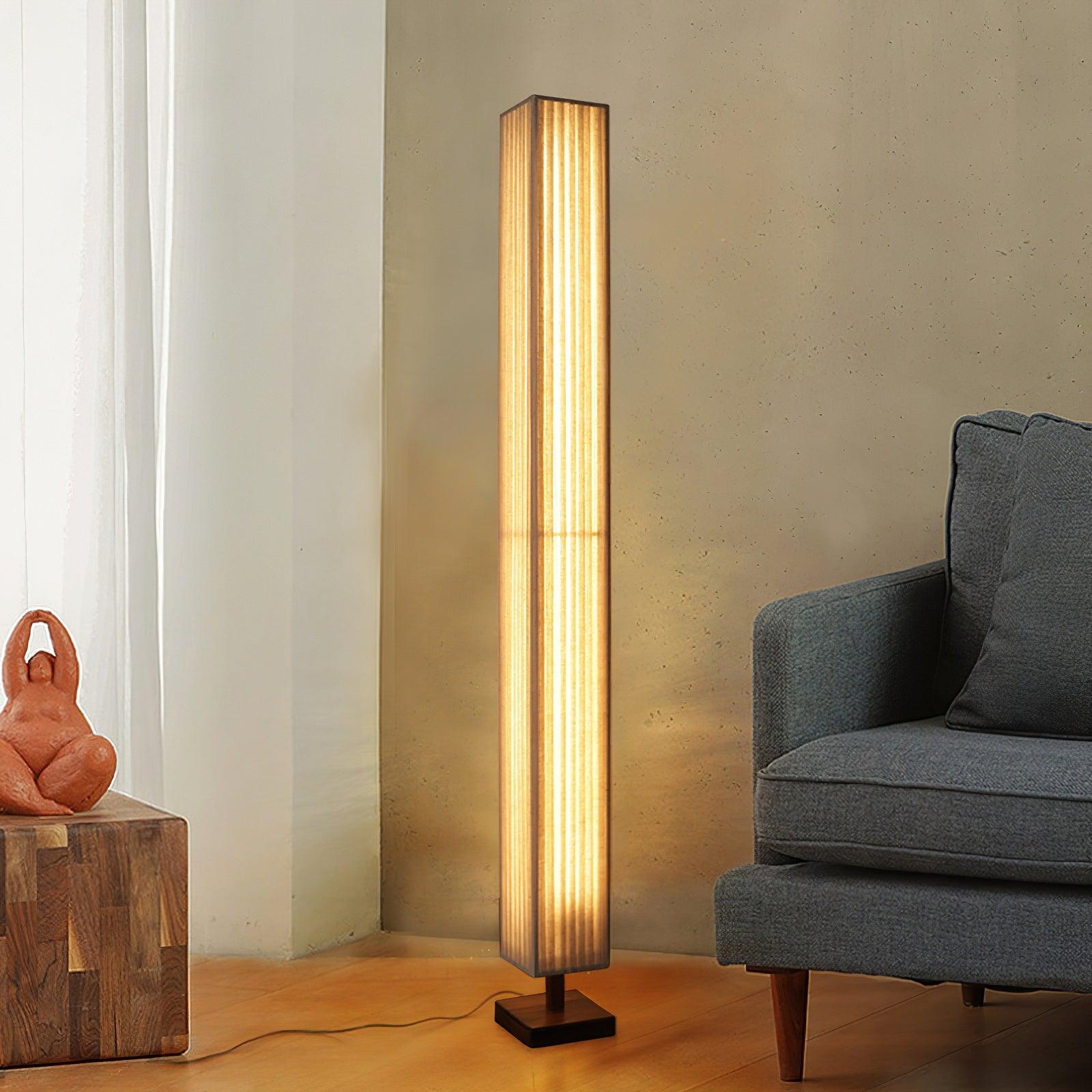 Lámpara de Pie Moderna de Madera con Pantalla Grande y Luz LED Integrada para Sala y Oficina, 120/160 cm 3