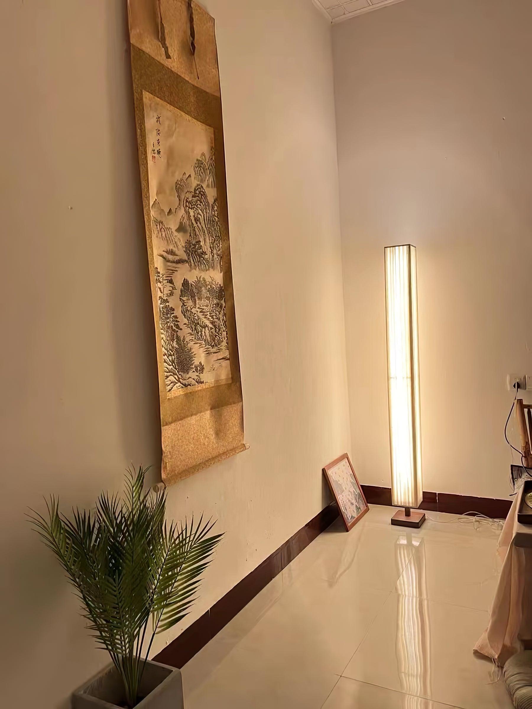 Lámpara de Pie Moderna de Madera con Pantalla Grande y Luz LED Integrada para Sala y Oficina, 120/160 cm 8