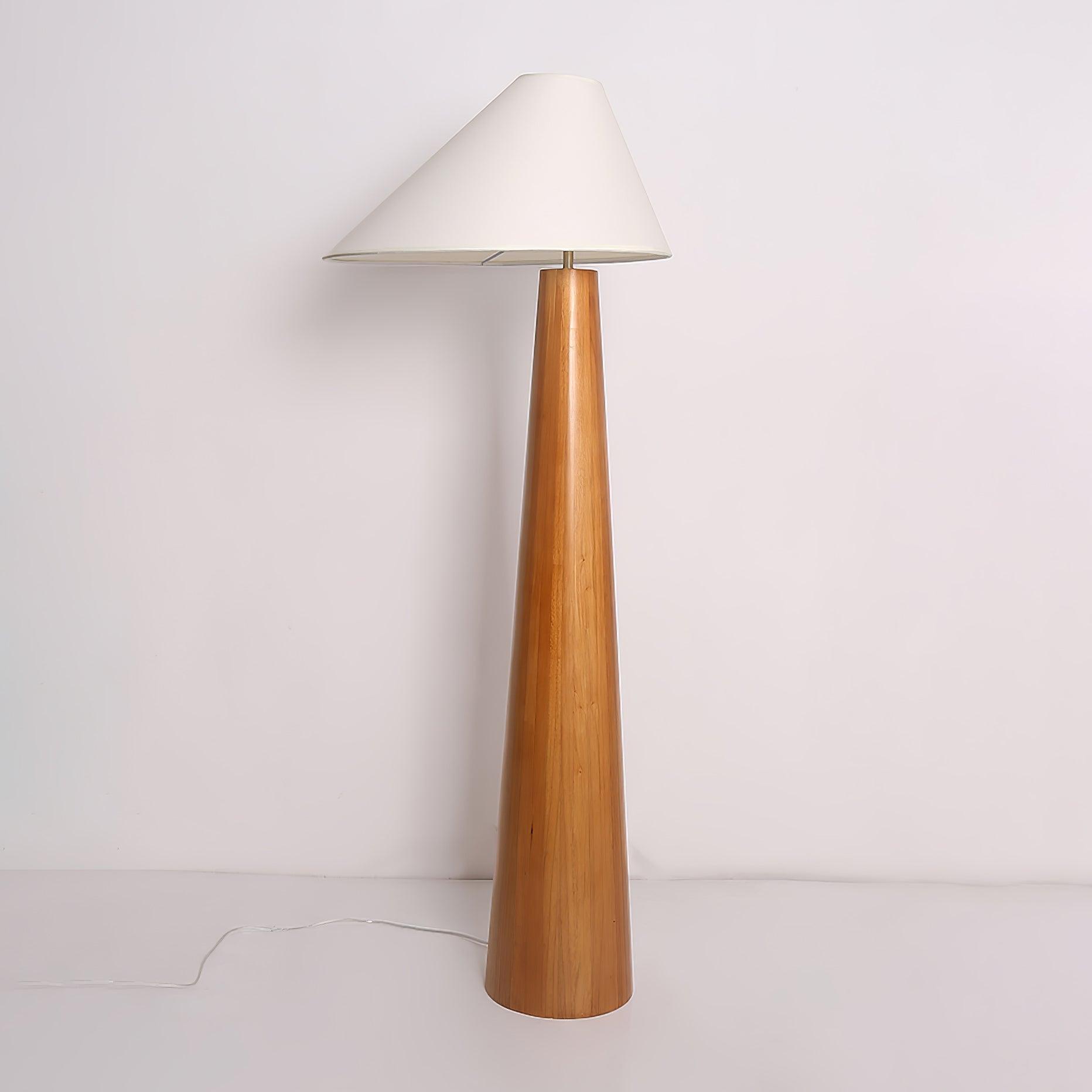Lámpara de Pie Moderna de Madera con Pantalla de Lino para Salón – Iluminación Elegante y Funcional 0