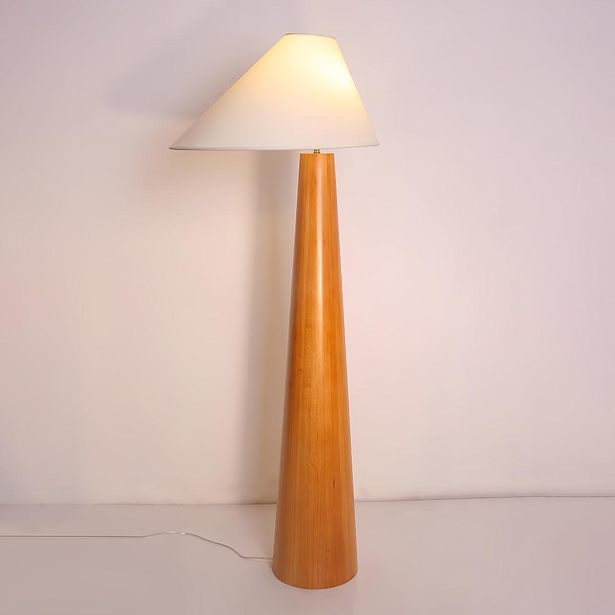 Lámpara de Pie Moderna de Madera con Pantalla de Lino para Salón – Iluminación Elegante y Funcional 3