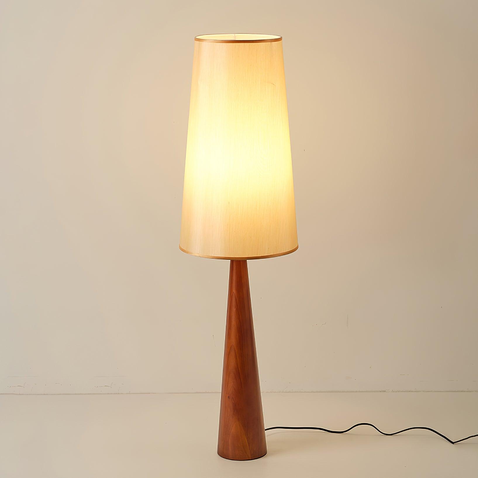 Lámpara de Pie Moderna de Madera con Pantalla de Tela – Diseño Elegante para Salón y Espacios Contemporáneos 0
