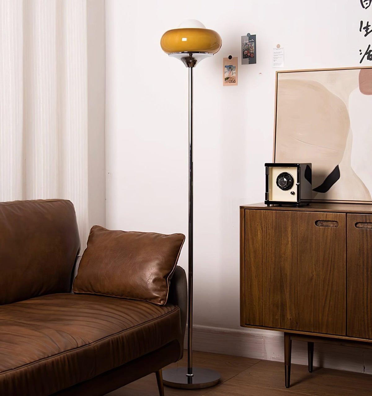 Noril - Lámpara de Pie Moderna de Metal con Globo de Plexiglás - Diseño Elegante para Salón - 160 cm de Altura - Luz Cálida