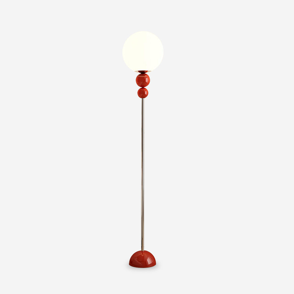 Lámpara de Pie Moderna de Metal y Cristal, 154 cm, Rojo, Blanco Lechoso, Verde, Cromo, Ideal para Salón 1