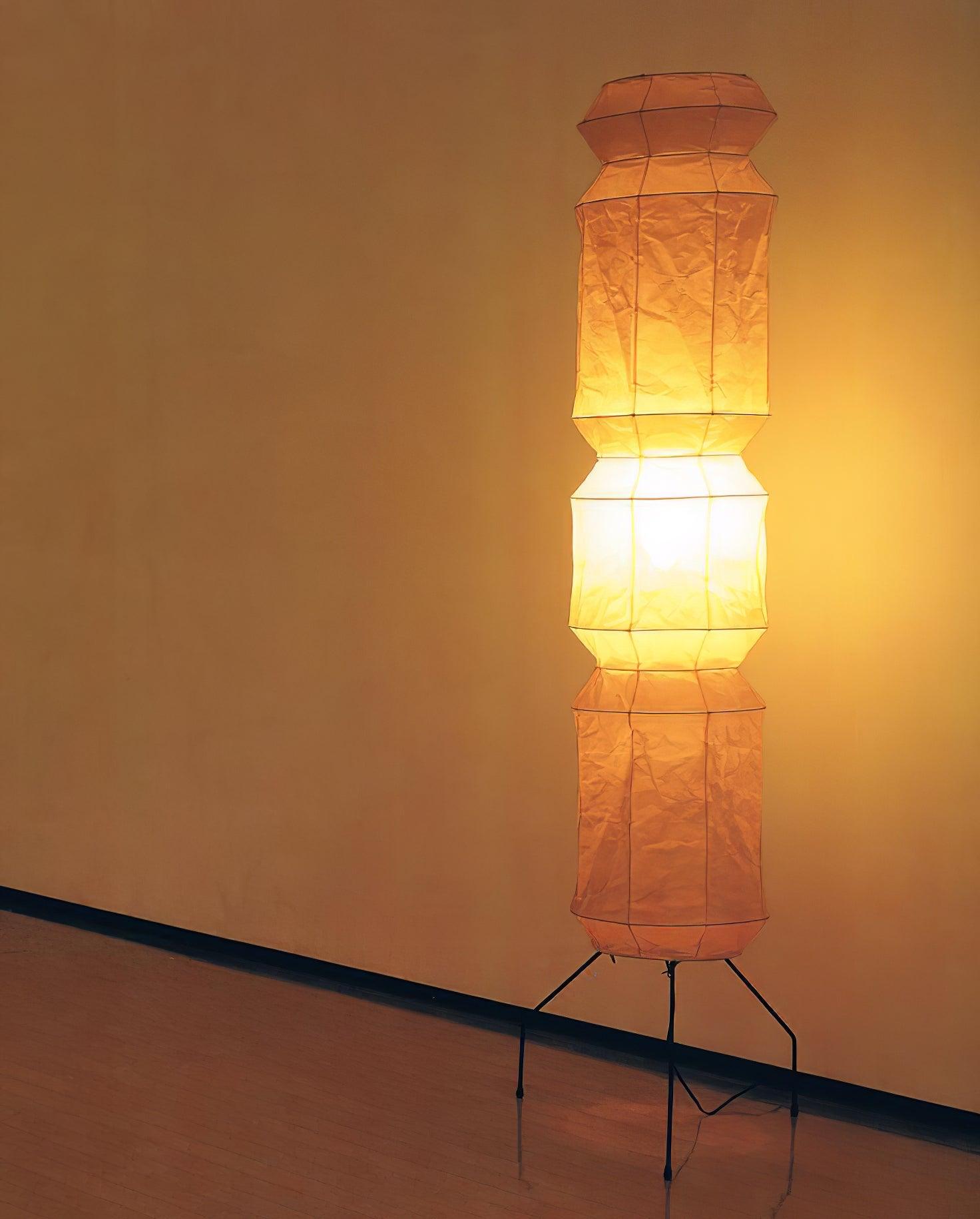 Lámpara de Pie Moderna de Papel Washi y Madera - Diseño Elegante y Funcional de 20.4″ a 74″ 2