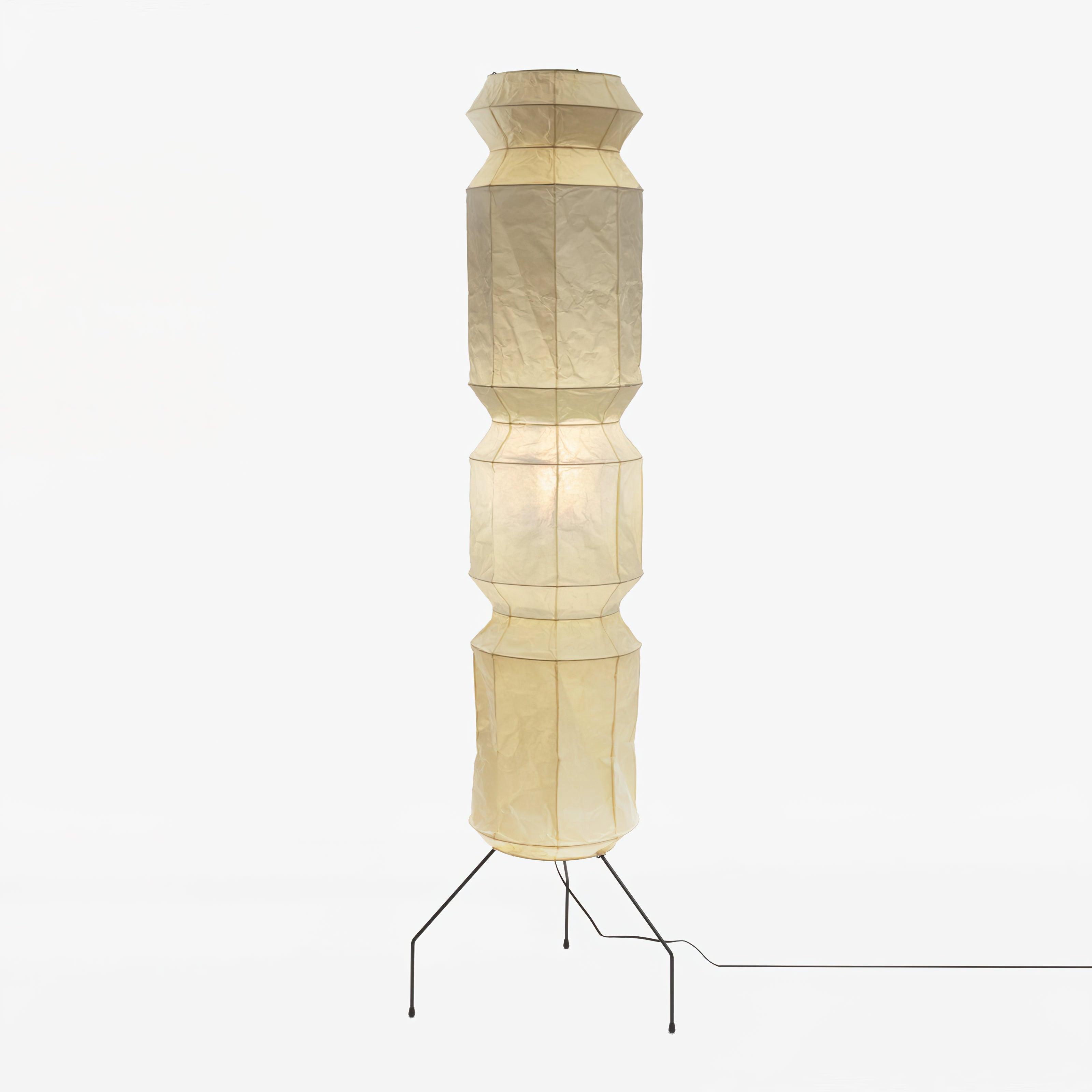 Lámpara de Pie Moderna de Papel Washi y Madera - Diseño Elegante y Funcional de 20.4″ a 74″ 8