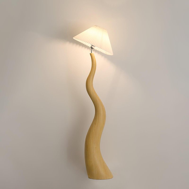 Lámpara de Pie Moderna en Resina y Tela, Diseño Orgánico de 165 cm para Salón y Espacios Amplios 9