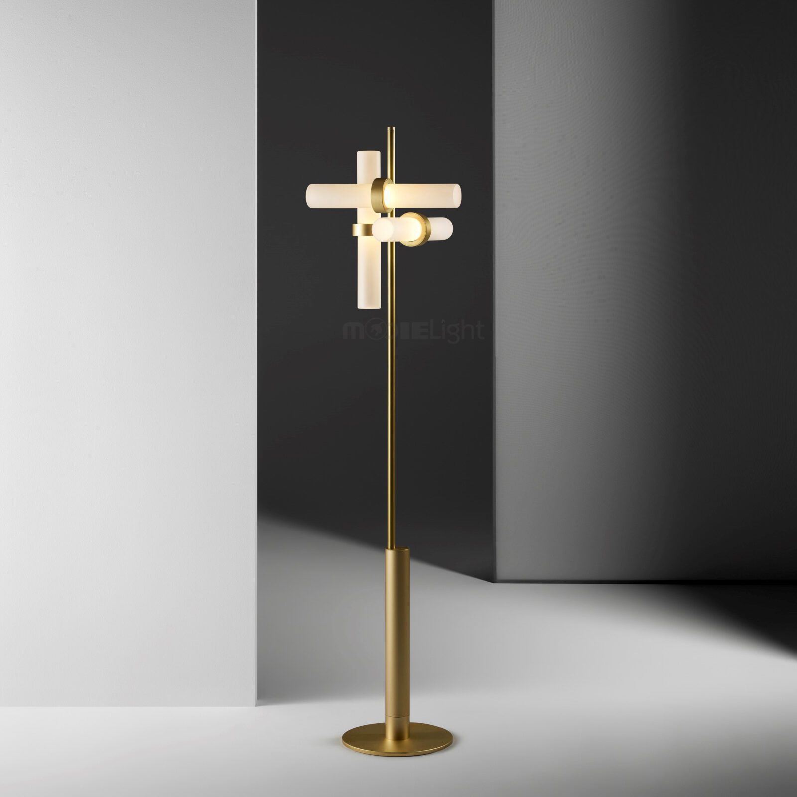 Lámpara de Pie Modular Negra con Dimming Inalámbrico y Diseño Personalizable para Salón 10