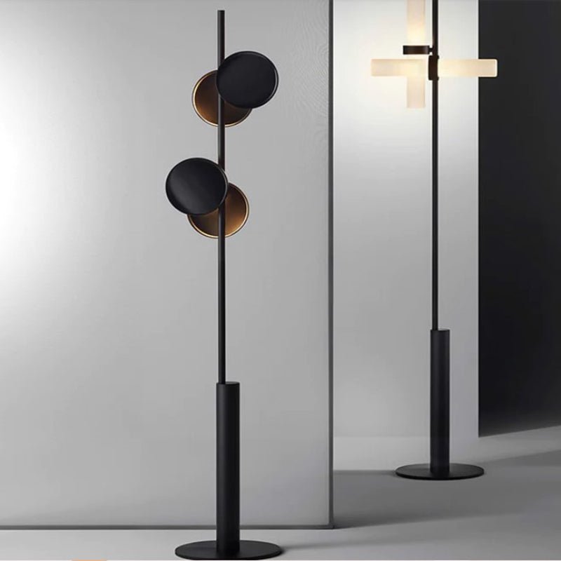 Lámpara de Pie Modular Negra con Dimming Inalámbrico y Diseño Personalizable para Salón 4
